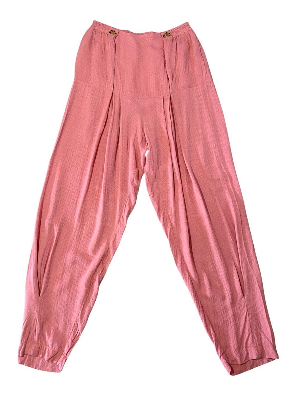 TELA Slouchy Harem Pants Salmon Pink Petite Lightweight Boho Chic Artsy Beachy